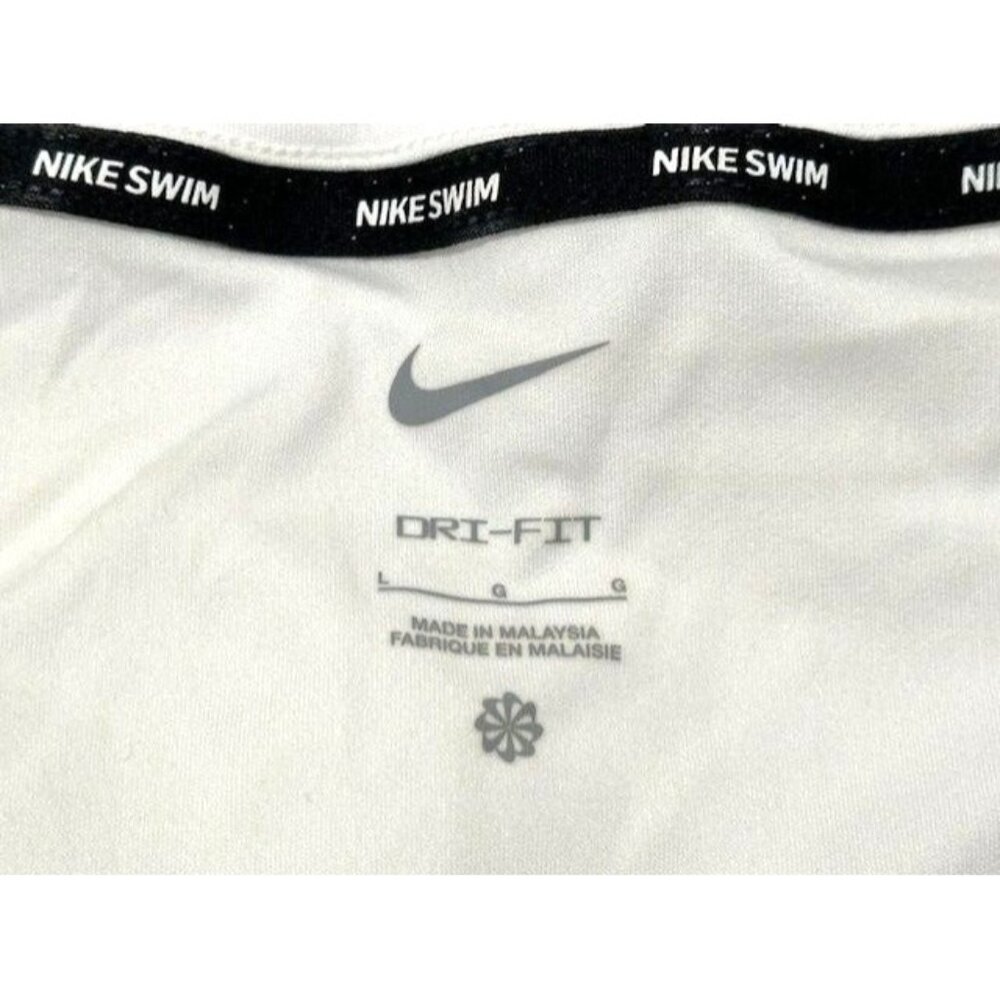 Nike SWIM RI-FIT‎ Digi Logo Tank Top Shirt White NESSD668 Men's Large - Picture 5 of 11